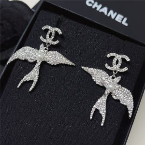 CHANEL PENDANT EARRINGS  GLASS PEARLS SILVER ABF754 B20575 U0940