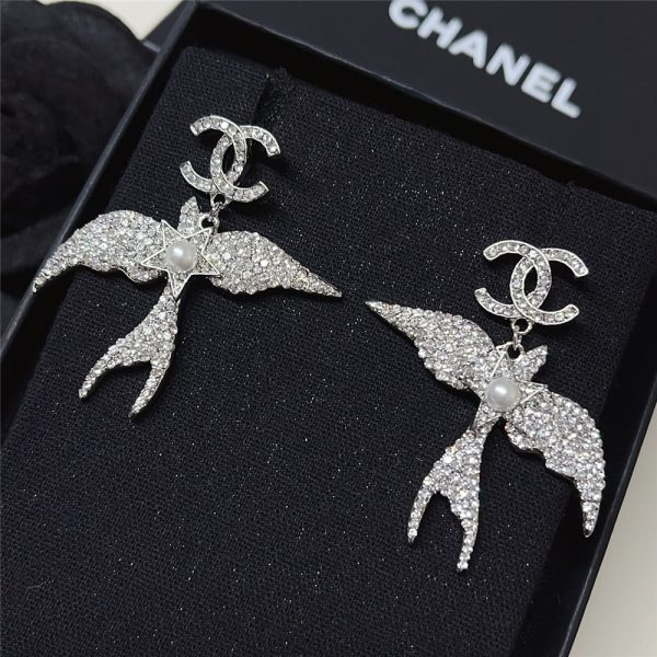 CHANEL PENDANT EARRINGS  GLASS PEARLS SILVER ABF754 B20575 U0940