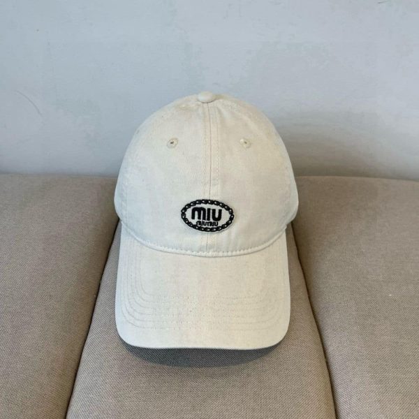 MIUMIU BASEBALL CAP BASIC WHITE