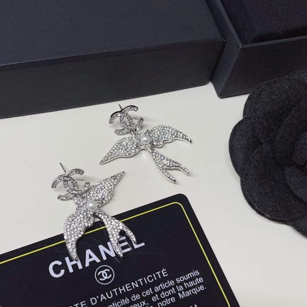 CHANEL PENDANT EARRINGS  GLASS PEARLS SILVER ABF754 B20575 U0940