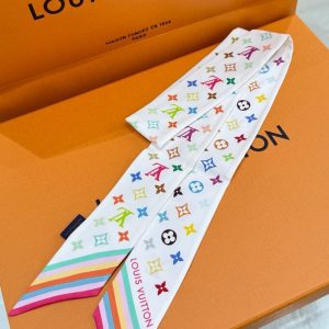 LOUIS VUITTON X TAKASHI MURAKAMI MONOGRAM MULTICOLOR BB BANDEAU IN WHITE 120CM M94963