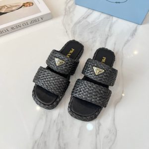 PRADA RAFFIA SLIDES BLACK 1XX749 027 F0002 F 020
