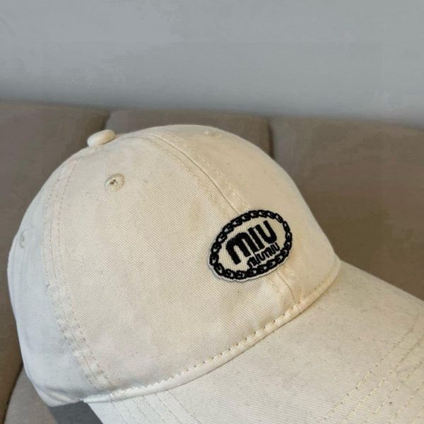 MIUMIU BASEBALL CAP BASIC WHITE
