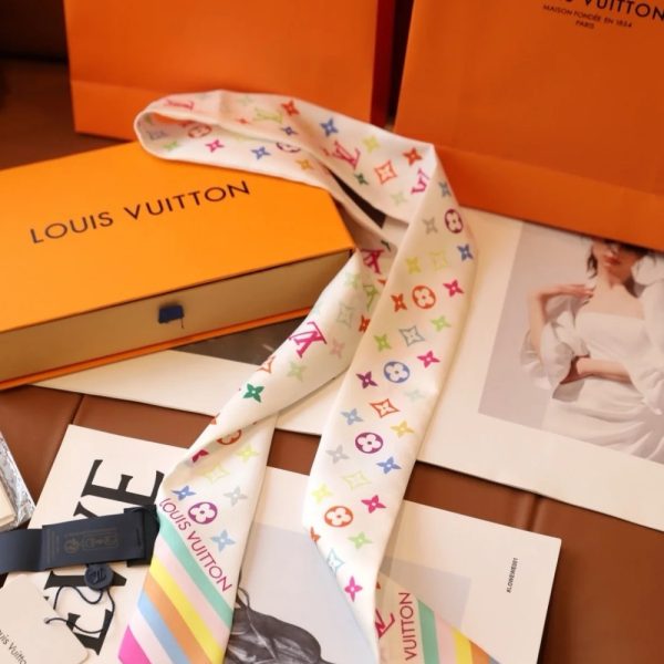 LOUIS VUITTON X TAKASHI MURAKAMI MONOGRAM MULTICOLOR BB BANDEAU IN WHITE 120CM M94963