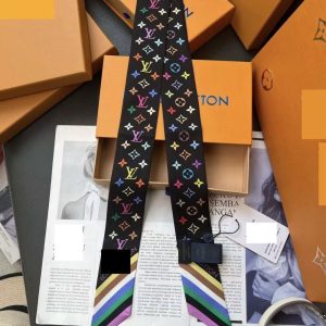 LOUIS VUITTON X TAKASHI MURAKAMI MONOGRAM MULTICOLOR BB BANDEAU IN BLACK 120CM M96086