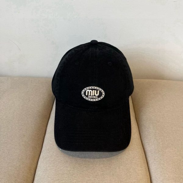 MIUMIU BASEBALL CAP BASIC BLACK