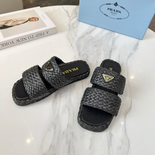 PRADA RAFFIA SLIDES BLACK 1XX749 027 F0002 F 020