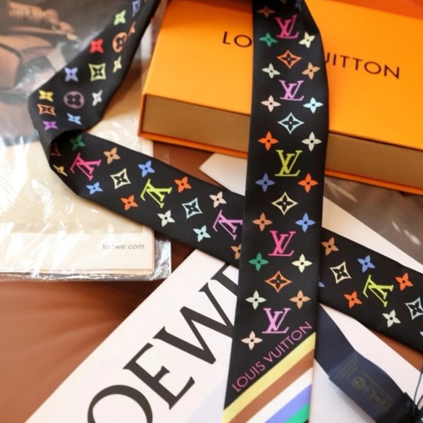 LOUIS VUITTON X TAKASHI MURAKAMI MONOGRAM MULTICOLOR BB BANDEAU IN BLACK 120CM M96086