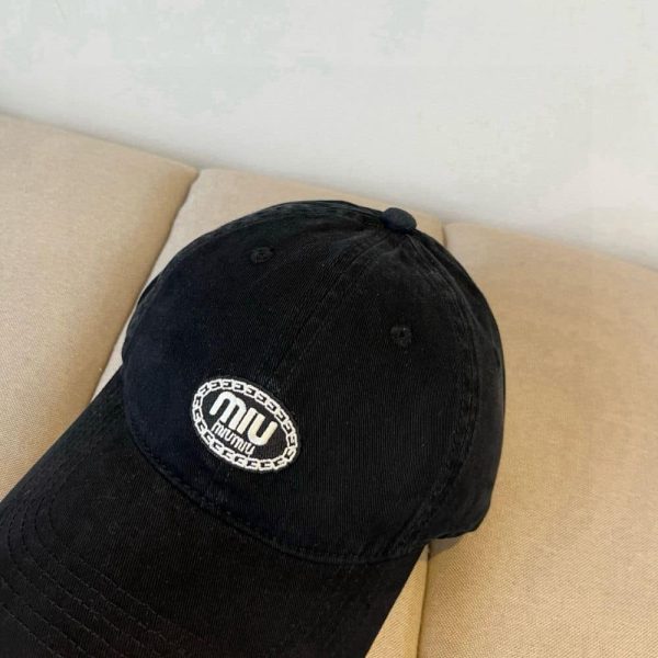 MIUMIU BASEBALL CAP BASIC BLACK