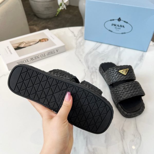 PRADA RAFFIA SLIDES BLACK 1XX749 027 F0002 F 020