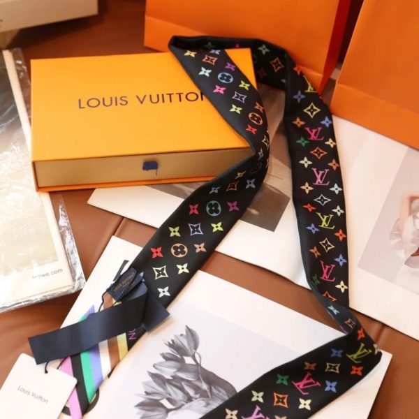 LOUIS VUITTON X TAKASHI MURAKAMI MONOGRAM MULTICOLOR BB BANDEAU IN BLACK 120CM M96086