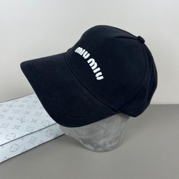 MIUMIU DRILL BASEBALL CAP BLACK 5HC179 ADXI F0967