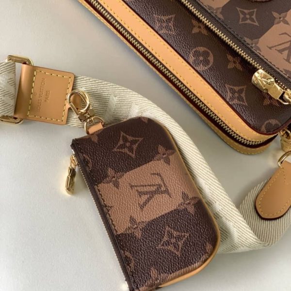LOUIS VUITTON TRIO MESSENGER BAG MONOGRAM STRIPES BROWN 25CM M45965