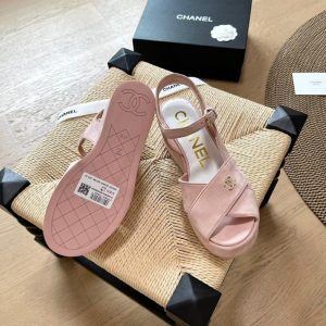 CHANEL INTERLOCKING CC SANDALS PINK
