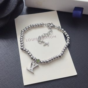 LOUIS VUITTON NANO BEADS BRACELET IN SILVER TONE