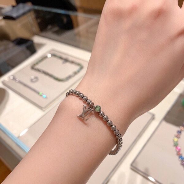 LOUIS VUITTON NANO BEADS BRACELET IN SILVER TONE