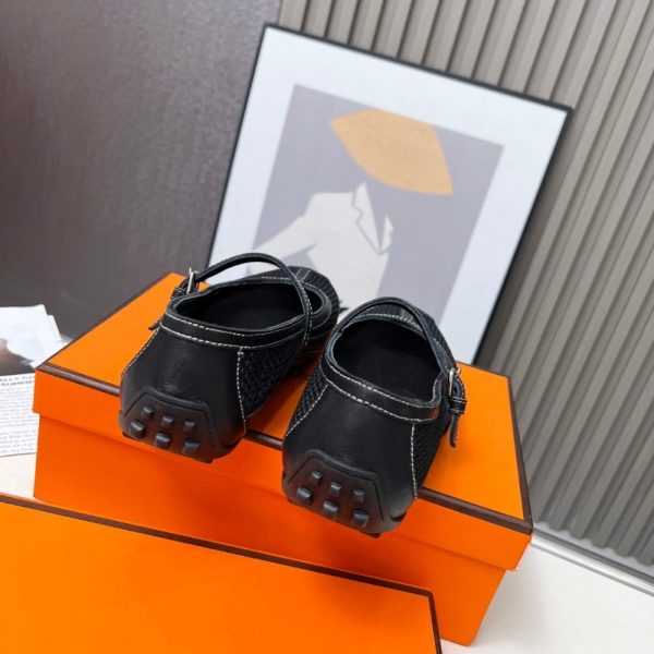 HERMES KICHU BALLET FLATS BLACK H251170Z 7K380