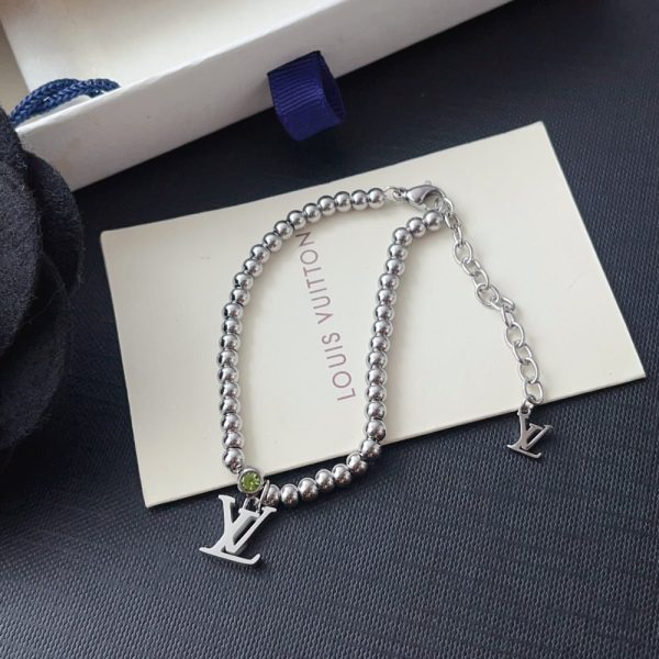 LOUIS VUITTON NANO BEADS BRACELET IN SILVER TONE