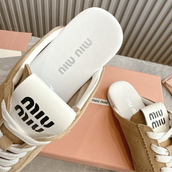 MIUMIU PLUME SUEDE MULES DESERT BEIGE 5E467E 054 F0F24 F 005