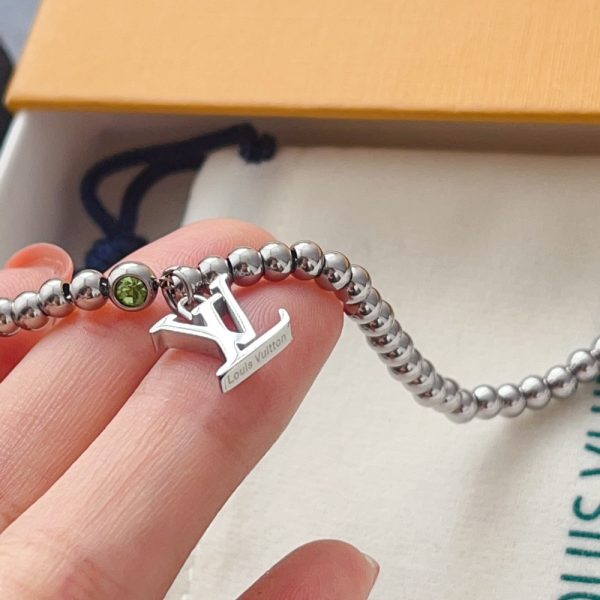 LOUIS VUITTON NANO BEADS BRACELET IN SILVER TONE