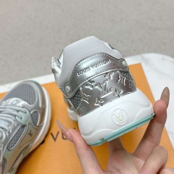 LOUIS VUITTON LV OLYMPIA TRAINERS SILVER AND GREEN