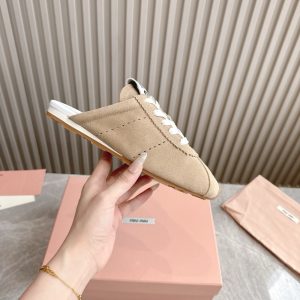 MIUMIU PLUME SUEDE MULES DESERT BEIGE 5E467E 054 F0F24 F 005