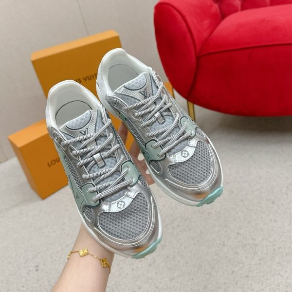 LOUIS VUITTON LV OLYMPIA TRAINERS SILVER AND GREEN