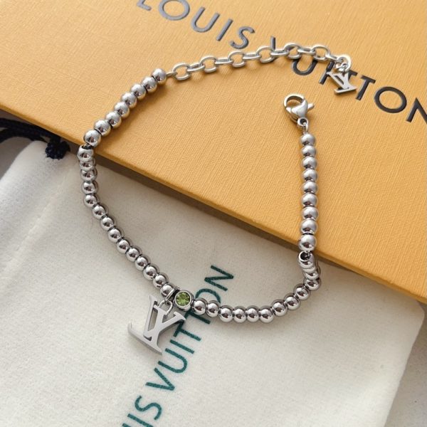LOUIS VUITTON NANO BEADS BRACELET IN SILVER TONE