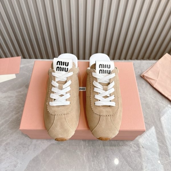MIUMIU PLUME SUEDE MULES DESERT BEIGE 5E467E 054 F0F24 F 005