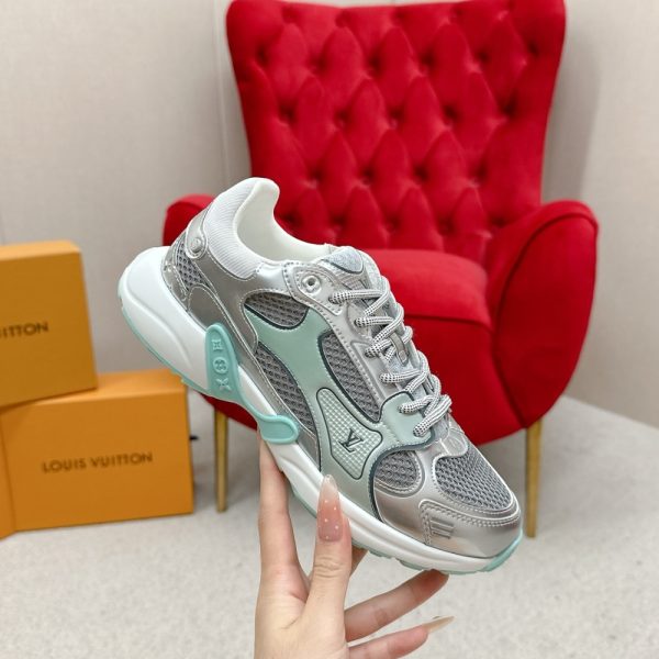 LOUIS VUITTON LV OLYMPIA TRAINERS SILVER AND GREEN