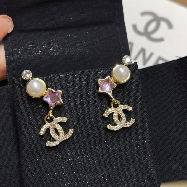 CHANEL EARRINGS METAL GLASS PEARLS AND DIAMANTES IN GOLD ABF187 B19939 NAFQE