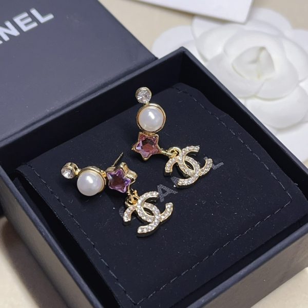 CHANEL EARRINGS METAL GLASS PEARLS AND DIAMANTES IN GOLD ABF187 B19939 NAFQE