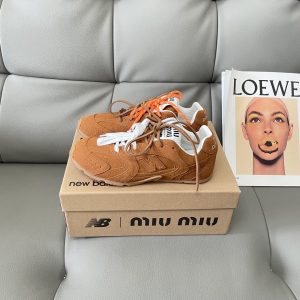 MIU MIU X NEW BALANCE 530 SL SUEDE SNEAKERS CINNAMON 5E165E Z5O F0401 F D005