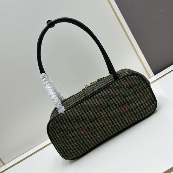 MIU MIU BEAU TOP HANDLE TRATAN BAG GREEN 28CM 5BB173 2DU5 F0466 V OWH