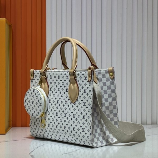 LOUIS VUITTON ONTHEGO PM AZURE BLUE AND SAND 25CM M15138