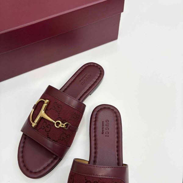 GUCCI WOMEN’S SLIDE SANDAL WITH HORSEBIT ROSSO ANCORA RED 834427 AAE04 6273