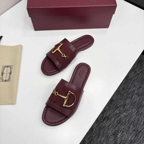 GUCCI WOMEN’S SLIDE SANDAL WITH HORSEBIT ROSSO ANCORA RED 834427 AAE04 6273