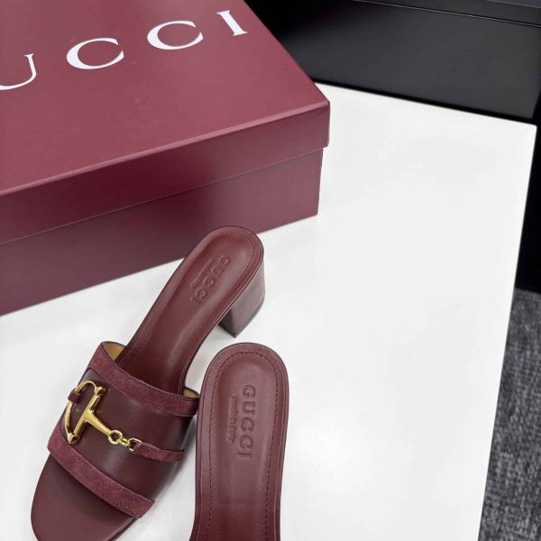 GUCCI WOMEN’S SLIDE SANDAL WITH HORSEBIT ROSSO ANCORA RED  834421 AAEXM 6207