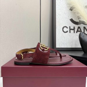 GUCCI WOMEN’S THONG SANDAL WITH HORSEBIT ROSSO ANCORA RED 834431 AAEXM 6207