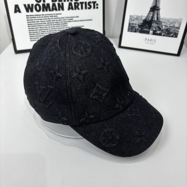 LOUIS VUITTON MONOGRAM DENIM BASEBALL CAP IN WASHED BLACK
