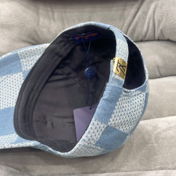 LOUIS VUITTON DAMIER DENIM 3D BASEBALL CAP DENIM BLUE M7534M