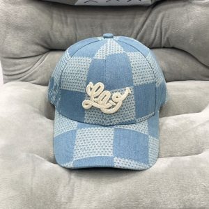LOUIS VUITTON DAMIER DENIM 3D BASEBALL CAP DENIM BLUE M7534M