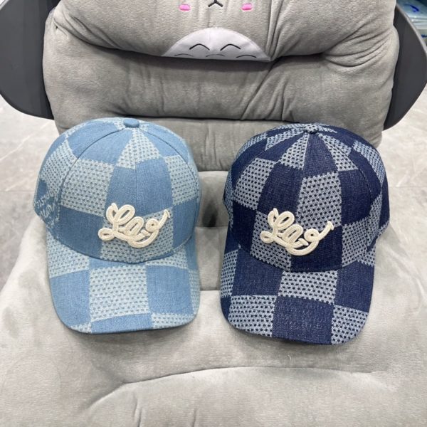 LOUIS VUITTON DAMIER DENIM 3D BASEBALL CAP DENIM BLUE M7534M