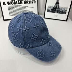LOUIS VUITTON MONOGRAM DENIM BASEBALL CAP IN BLUE