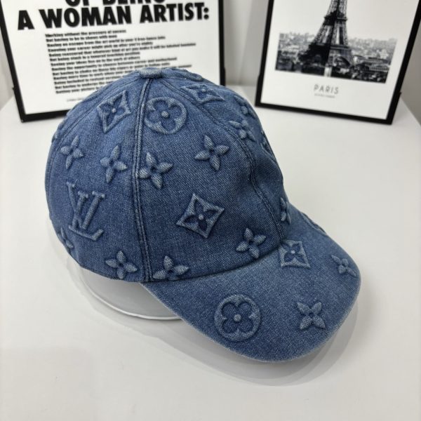 LOUIS VUITTON MONOGRAM DENIM BASEBALL CAP IN BLUE