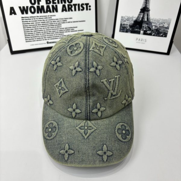 LOUIS VUITTON MONOGRAM DENIM BASEBALL CAP IN WASHED BLUE