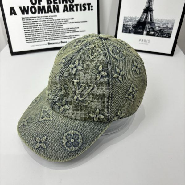 LOUIS VUITTON MONOGRAM DENIM BASEBALL CAP IN WASHED BLUE