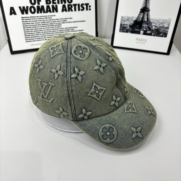 LOUIS VUITTON MONOGRAM DENIM BASEBALL CAP IN WASHED BLUE