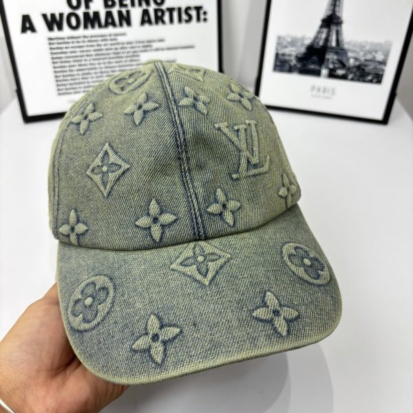 LOUIS VUITTON MONOGRAM DENIM BASEBALL CAP IN WASHED BLUE