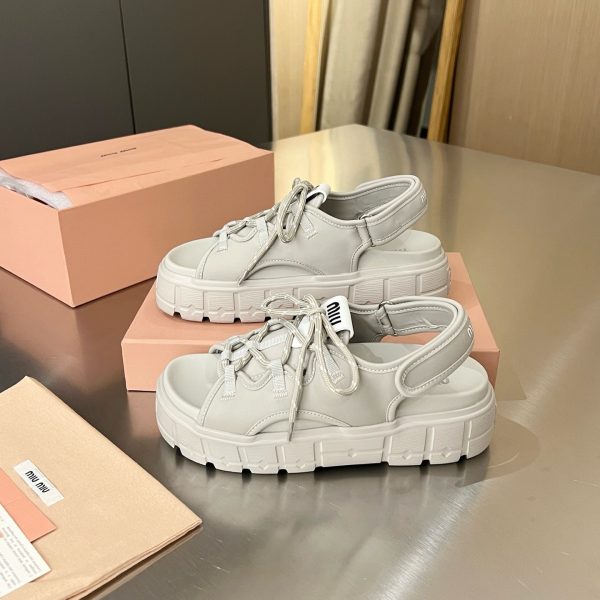 MIUMIU CHUNKY NEOPRENE SANDALS CHALK 5X418E 30K F0354 F 050